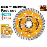 Disc diamantat turbo 230 mmx7,5 mm, pentru taierea pietrei, betonului si ceramicii - Ingco DMD032302