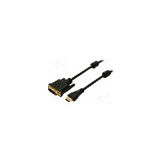 Cablu DVI - HDMI, DVI-D (18+1) mufa, HDMI mufa, 2m, negru, LOGILINK - CH0004