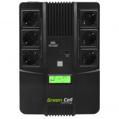 UPS line interactiv 600VA/360W, afisaj LCD, UPS06 AiO Greencell