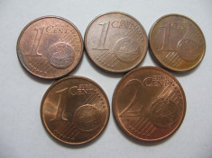 Germania (3) - 1 Euro Cent 2002, 2004, 2009, 2013 D, 2 Euro Cent 2013 D Munchen foto