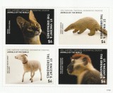 St.Vimcent si Grenadines 2017 - Fauna , Animalele lumii , Bloc 4 valori dantelate , MNH , Mi 7801-7804 Kb, Nestampilat