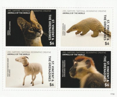 St.Vimcent si Grenadines 2017 - Fauna , Animalele lumii , Bloc 4 valori dantelate , MNH , Mi 7801-7804 Kb foto