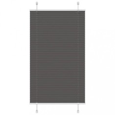 vidaXL Jaluzea plisată negru 75x100cm Lățime țesătură 74,4 cm poliester 4015121