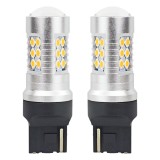 Set becuri auto cu LED CANBUS, 3030, 24SMD, compatibil T20, 7440, WY21W, Portocaliu, 12V / 24V, destinat competitiilor auto sau