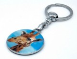 Breloc cheie din metal - multicolor 2 x 2.5 model Girafa