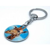 Breloc cheie din metal - multicolor 2 x 2.5 model Girafa