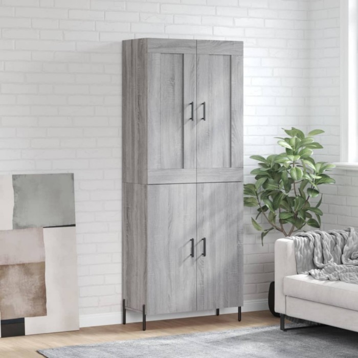 Gossi dulap inalt, gri sonoma, 69,5x34x180 cm, lemn compozit