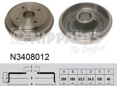 Tambur frana SUZUKI ALTO (HA24) (2004 - 2009) NIPPARTS N3408012