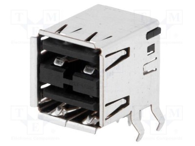 Conector USB A soclu THT 8 PIN 90&amp;deg; TE Connectivity foto
