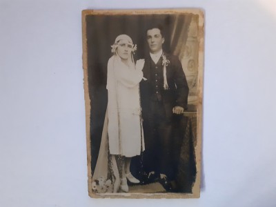 Fotografie tip CP cu cuplu din București &amp;icirc;n 1927 foto