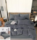 Cumpara ieftin Lenjerie Pat Bumbac 4 Piese Gri/Negru Sushi - Set Pilota 200x230 Cearceaf 240x250 + 2 Fete Perna 55x75 si 70x70 cm