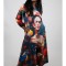 ROCHIE MAXI CU BUZUNARE SI MANECA LUNGA BIRD FRIDA TALIE UNICA Multicolora
