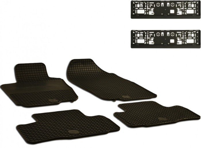 Set Covorase Auto Cauciuc Umbrella Pentru Toyota Rav 4 (2006-2012) + Suport Numar Inmatriculare Mega Drive Simplu Set 2 Buc