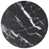 vidaXL Blat masă, negru, &Oslash;50x0,8 cm, sticlă securizată, design marmură
