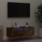 vidaXL Comodă TV cu lumini LED, stejar fumuriu,75x35,5x25 cm 860233