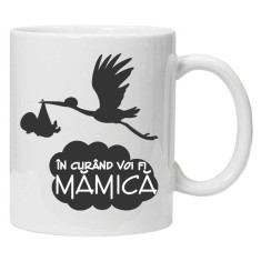 Cana alba personalizata &quot;mamica in devenire&quot;, INOVATIX&reg;. 330ml