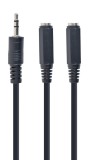 CABLU AUDIO GEMBIRD spliter (1 x 3.5 jack T la 2 x 3.5 jack M), 10cm, negru &quot;CCA-415-0.1M&quot; (timbru verde 0.08 lei)