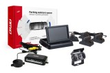 Kit senzori de parcare AMiO TFT02 4,3 inch cu camera marsarier HD-501-IR, 4 senzori negri pentru Truck, afisaj si asistent parcare