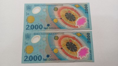 Rom&amp;acirc;nia- 2000 Lei 1999 -Consecutive-UNC foto