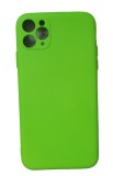 Huse silicon protectie camera cu microfibra in interior Iphone 11 Pro Verde Neon, Husa