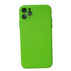 Huse silicon protectie camera cu microfibra in interior Iphone 11 Pro Verde Neon