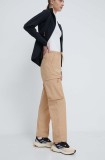 Columbia pantaloni de exterior Boundless Trek Cargo culoarea bej, drept, high waist, 2073011