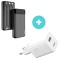 Powerbank de &icirc;naltă performanță Dudao cu 3 cabluri &icirc;ncorporate 20000mAh + adaptor pentru &icirc;ncărcător de perete Baseus