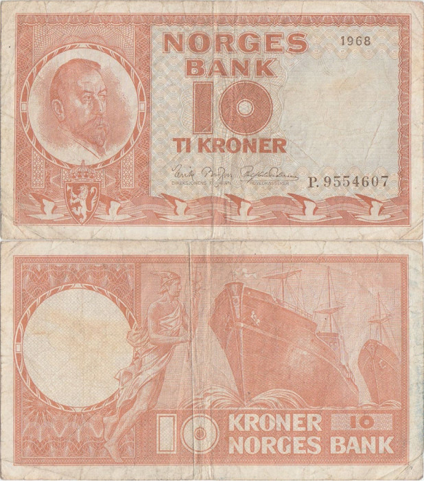 1968, 10 Kroner (P-31d.4) - Norvegia