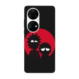 Husa compatibila cu Huawei P50 Pro model Scared Morty, Silicon, TPU, Viceversa, Transparent, Carcasa