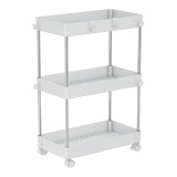 Cumpara ieftin Raft otel plastic alb cu roti Aliol 40x22x60 cm