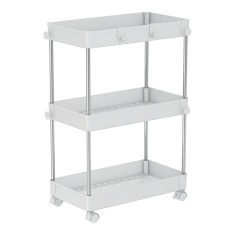 Raft otel plastic alb cu roti Aliol 40x22x60 cm