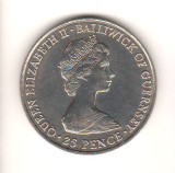 SV * GUERNSEY 25 PENCE 1981 * NUNTA PRINCE CHARLES &amp; LADY DIANA UNC