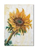 Cumpara ieftin Tablou impasto pictat manual, Floarea soarelui, 70x50cm acril pe panza in relief efect 3D, Kenny Varniote