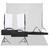 vidaXL Kit studio foto cu set de lumină și fundal 3094746