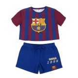 FC Barcelona Official Pijamale Dama Short Stripe Marime S