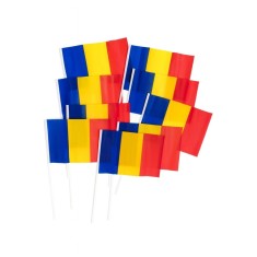 Set 12 Steaguri de Mana Tricolor, Dimensiune 20x30 cm, Stegulet, Drapel