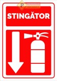 Indicatoare pentru stingator cu sageata