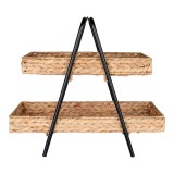 Cumpara ieftin Alfaro fonott t&aacute;lca fekete f&eacute;m l&aacute;bbal, v&iacute;zi j&aacute;cint, 42x23x43,5 cm