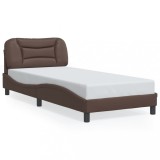 VidaXL Cadru de pat cu tăblie, maro, 90x200 cm, piele ecologică 3207976