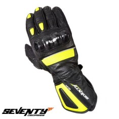 Manusi barbati pentru scuter - motocicleta racing vara Seventy model SD-R4 negru/galben &ndash; marime: S (7)