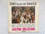 justina baluteanu cantece de nunta 1968 disc vinyl 10" mijlociu muzica populara folclor oltenia electrecord STM EPD 1174 VG/VG+