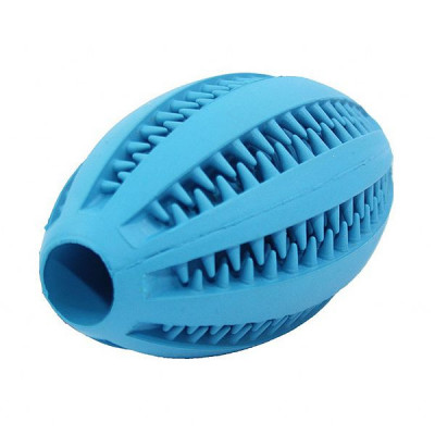 Jucărie pentru căței - minge de rugby, albastră 11 cm foto
