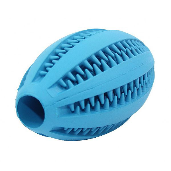 Jucărie pentru căței - minge de rugby, albastră 11 cm