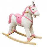 Unicorn balansoar, lemn + plus, roz, 78x28x68 cm, China