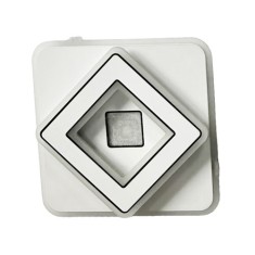 Lustra LED patrata 32cm, 100W, tip plafoniera, alba, telecomanda, lumina/rece/calda/neutra, intensitate reglabila