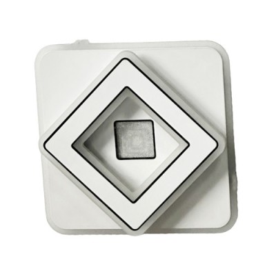 Lustra LED patrata 32cm, 100W, tip plafoniera, alba, telecomanda, lumina/rece/calda/neutra, intensitate reglabila foto