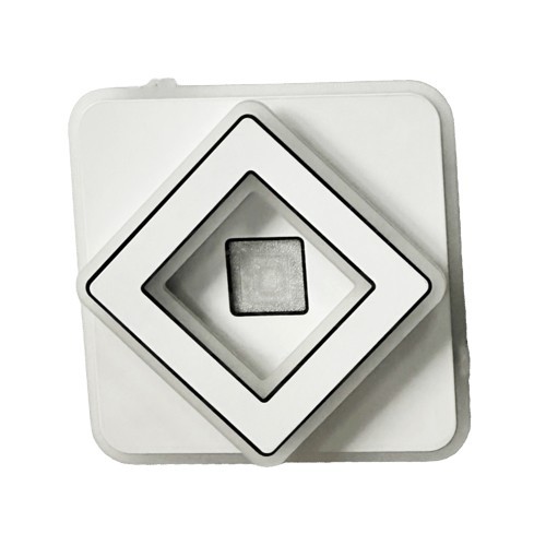 Lustra LED patrata 32cm, 100W, tip plafoniera, alba, telecomanda, lumina/rece/calda/neutra, intensitate reglabila