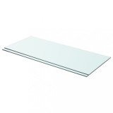 Set 2 Rafturi Sticla Gossi 70 x 30 cm Transparente, Grosime 8mm, Sarcina Max 15kg, Montaj Suspendat, Mobila Casa