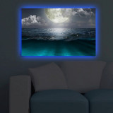 Tablou decorativ cu lumina LED, 4570DACT-31, Canvas, Dimensiune: 45 x 70 cm, Multicolor, Shining