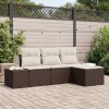 VidaXL Set de canapele pentru grădină 4 pcs Maro Rattan poli 3347008